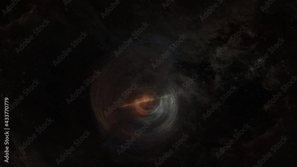Wall mural abstract space flight in the dark space fly to mysterious glow nebula. space exploration to glow spi