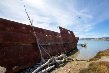 SS Waverly ship wreck near Blenheim, South Island, New Zealand