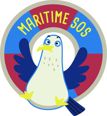 Nautical vector badge design for kids