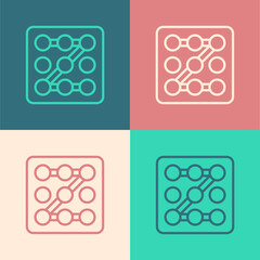 Pop art line Graphic password protection and safety access icon isolated on color background. Security, safety, protection, privacy concept. Vector