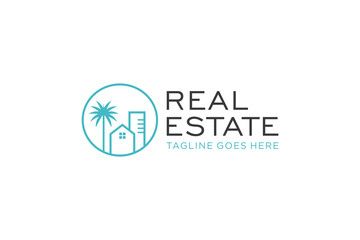Real Estate Logo. Construction Architecture Building Logo Design Template Element.