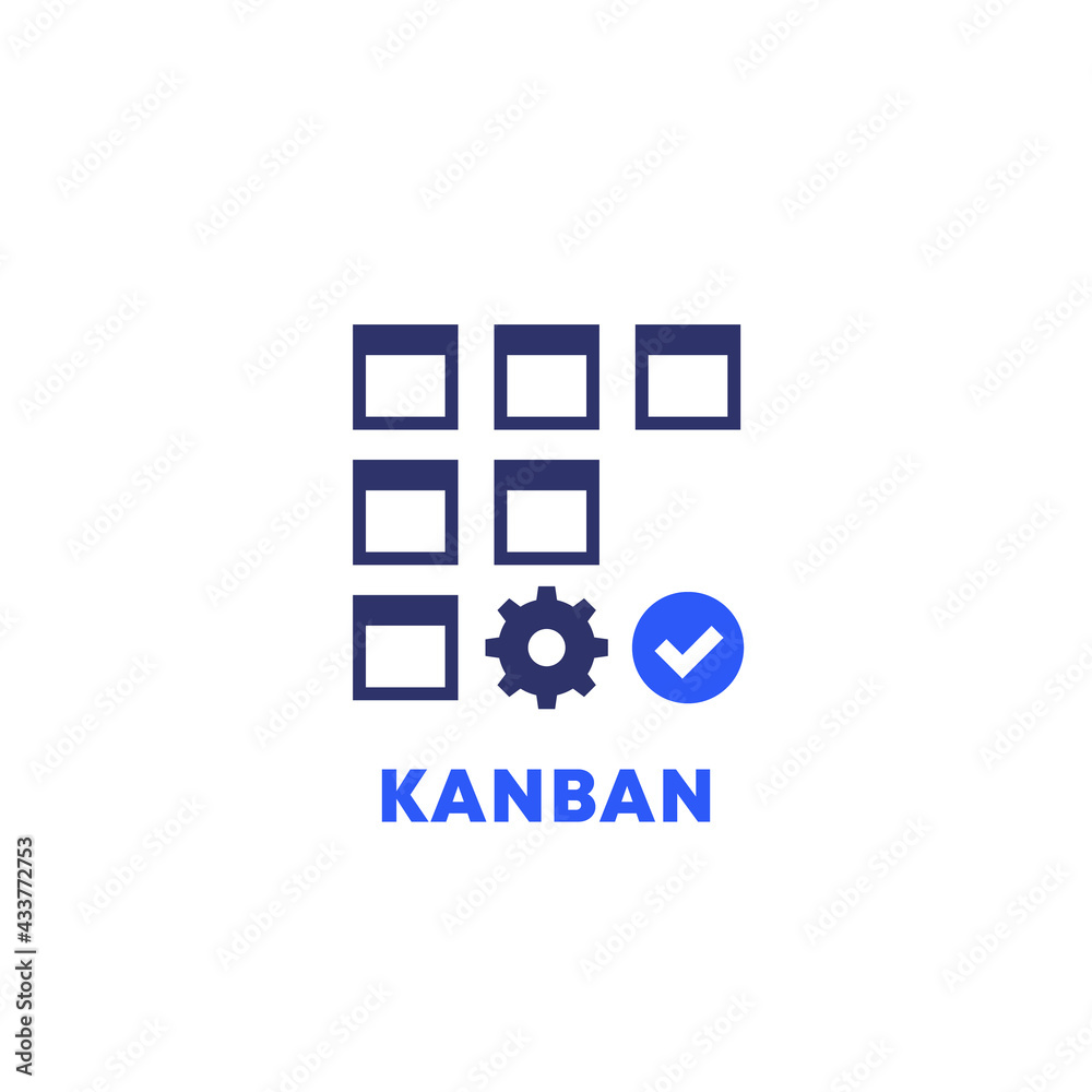 Wall mural Kanban lean method, project management icon