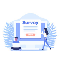 online survey vector illustration with women