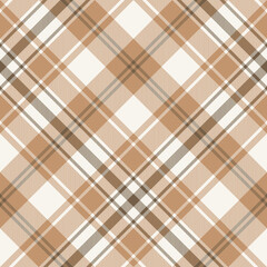 Check plaid pattern large in beige brown. Seamless simple classic light tartan vector for spring summer autumn winter scarf, blanket, throw, duvet cover, other modern fashion or home textile design.