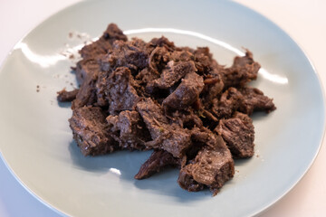 Close-up roasting meat. Roasted meat unique to Turkish cuisine.