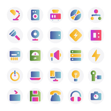 Gradient color icons for electronics.