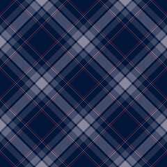 Tartan check plaid pattern ombre in navy blue, purple grey, dark red. Seamless textured vector for spring autumn winter flannel shirt, skirt, throw, blanket, other modern fashion textile print.