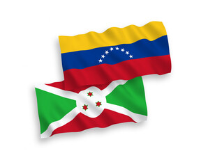 Flags of Venezuela and Burundi on a white background