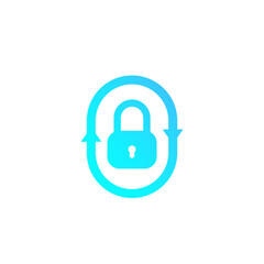 security icon with lock and arrows