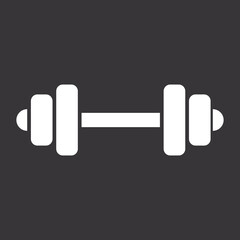 Dumbbell icon on grey background