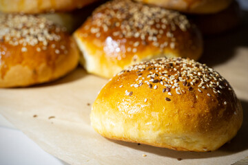 Burger Bun With Sesame Seeds