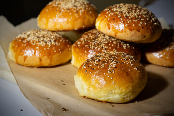 Burger Bun With Sesame Seeds