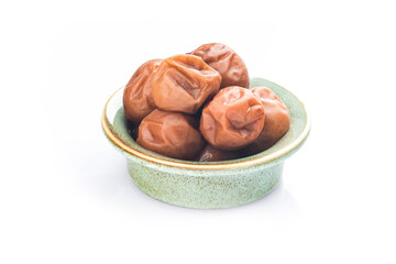 Fresh green plum and preserved green plum
