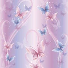 着物柄_butterfly & heart