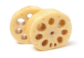 Lotus root on the white background