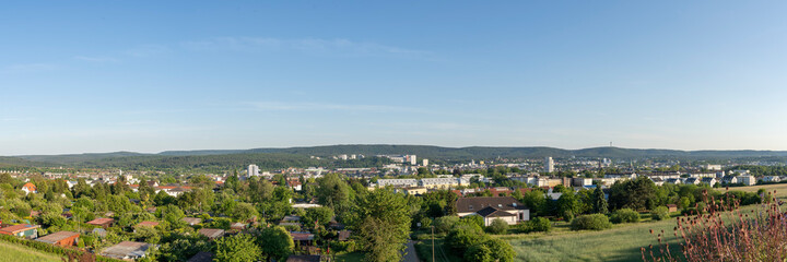 Fototapeta na wymiar Panorama über die Stadt Kaiserslautern