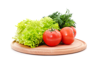 Vegetables on the board.