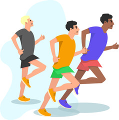 Fototapeta na wymiar Marathon, people jogging, olympic games