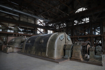 Fototapeta na wymiar Engine of an old Power Plant