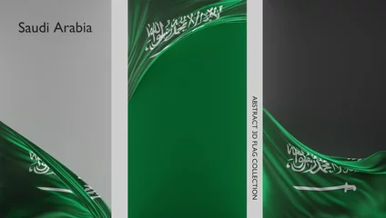 Foto op Plexiglas Abstract Saudi Arabia Flag 3D Render (3D Artwork) © zavarts