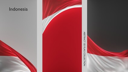 Abstract Indonesia Flag 3D Render (3D Artwork)