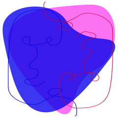 abstract, modern abstractionism, red background, squares, faces, ovals, color transition, gray,black