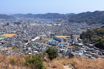 皿ヶ峰　登山道から市街地を望む　春　（高知県　高知市　2021）