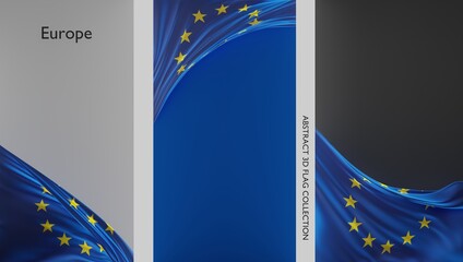 Abstract Europe Flag 3D Render (3D Artwork) - obrazy, fototapety, plakaty