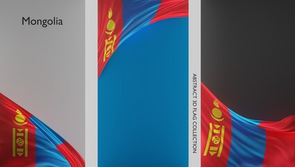 Abstract Mongolia Flag 3D Render (3D Artwork)
