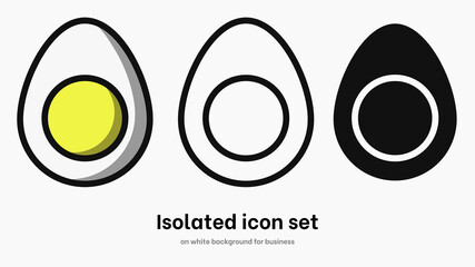Egg flat icon set. Egg flat vector for nutrition and logo. Isolated allergen icon set on white background for health and diet