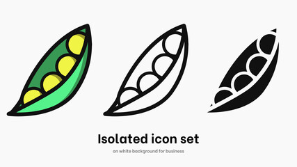 Fototapeta premium Soy flat icon set. Soy flat vector for nutrition and logo. Isolated allergen icon set on white background for health and diet