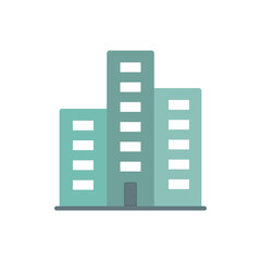 Building flat icon. Modern house and real estate symbol. Private property sign. Vector isolated on white
