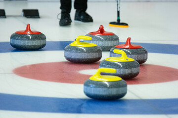 Curling rock on the ice	