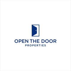 open the door logo design for properties vector illustration