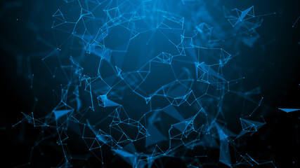 Network connection system.Background with connection dots and lines. Big data vizualization. 3d rendering. 