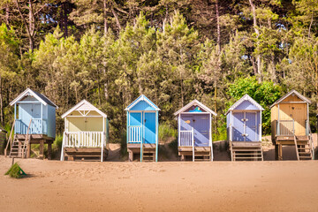 Fototapeta na wymiar Beach Huts, Wells-Next-The-Sea, Norfolk