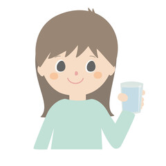 Girl with a glass of water