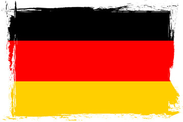 Flag of Germany, banner with grunge brush