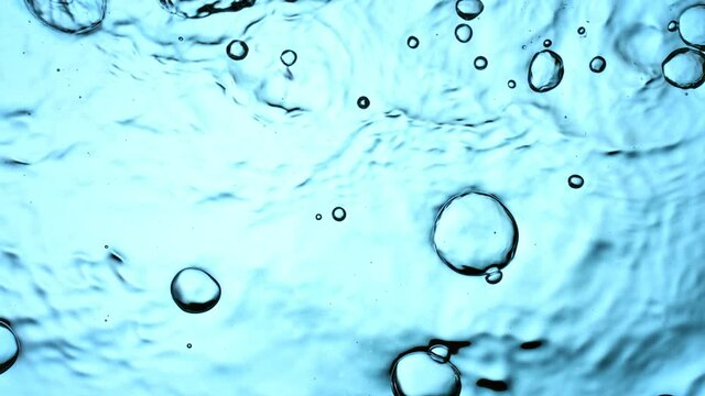 Super Slow Motion Shot of Flowing and Bubbling Water at 1000 fps.