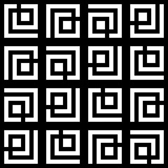 four tiles that are turned to their side. Black tiles pattern in vector.