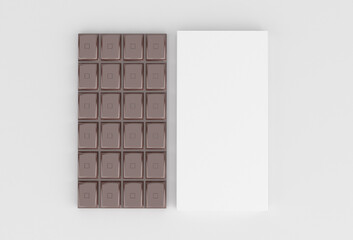 Chocolate package mockup. 3d rendering chocolate package image.3d chocolate package template isolated on soft color background

