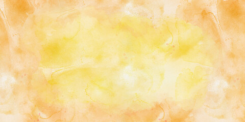 Beautiful orange and yellow watercolor splash paint isolated on white texture or grunge background