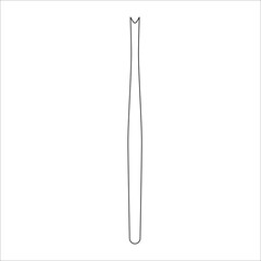 Cuticle trimmer vector line icon. Cuticle cutter for nail care. Symbol for manicure or pedicure procedure. Nail care tool sign isolated on white background.