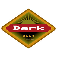 dark beer logo. Bottle label logo template. Vector illustration