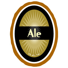 Ale Logo. Design emblems, premium quality. Vector stickers for drinks beer bottles and cans. Template place for text. 