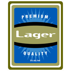 Premium Lager quality logo.  Design emblems, premium quality. Vector stickers for drinks beer bottles and cans. Template place for text. Flourishes advertising banner