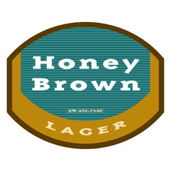 Honey Brown Lager Logo. Design emblems, premium quality. Vector stickers for drinks beer bottles and cans. Template place for text.