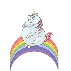 Unicorn and rainbow. Children's tale. Magic art. Flat. Vector illustration