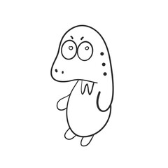 Cool cute monster. Line icon. Vector illustration