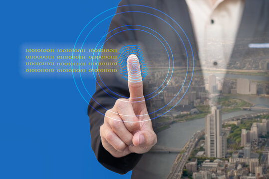 Businessman working with the digital virtual screen.